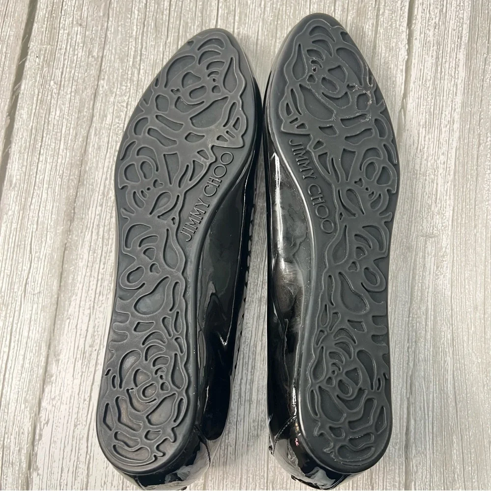Jimmy Choo Black Patent Leather Flats - Picture 5 of 7